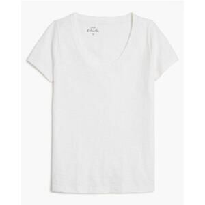 J. Crew Factory Women’s Cotton Scoopneck Girlfriend Tee BW825 Sz S In White NWT